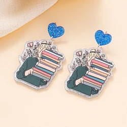 8 Style Bling Heart Studs Book Earring 