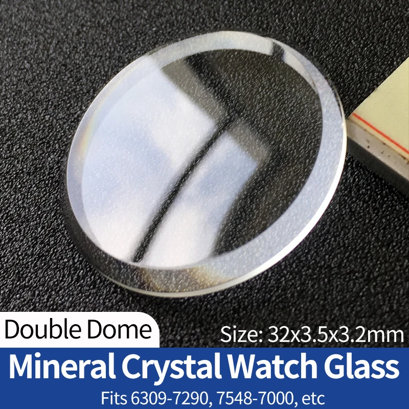 Стекло для часов с двойным куполом, минеральный кристалл, большая фаска 32 мм для 6306-7001 7002-7000 7002-7009 7548-7001, аксессуары для часов