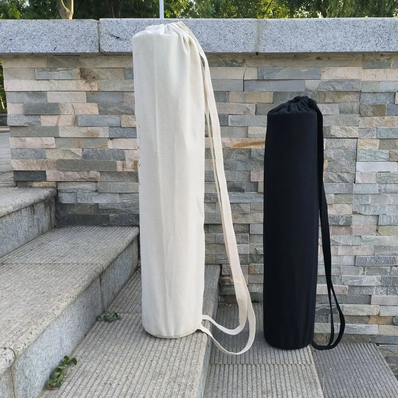 Drawstring Yoga Mat Bag Gym Mat Bag Yoga Backpack Canvas Single Shoulder Yoga Mat Case Portable Fitness Bag