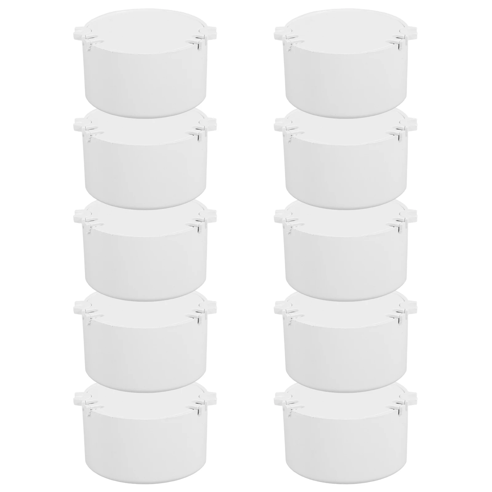 

10pcs Mini Round Case Circular Electrical Box White Shell Small Dry Control Box Plastic Lightweight Portable Fits