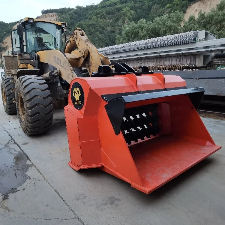 MOTEK Hersteller Baumaschinen Schaufel Radlader Siebschaufel Aufsatz Kompaktlader Siebschaufel