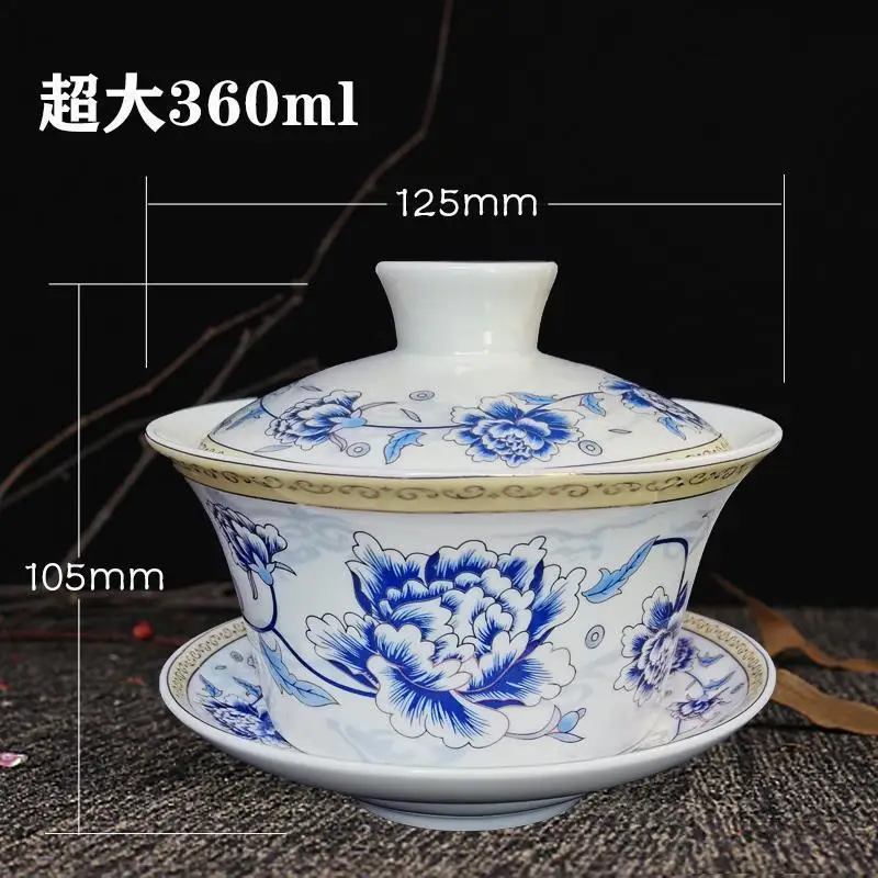 Gaiwan Chawan Tea Cup Puer Bowl Set Soup Tureen Chinese Kung Fu Mugs Porcelain Ceramic Tableware Ceremony Embryo White Akadama