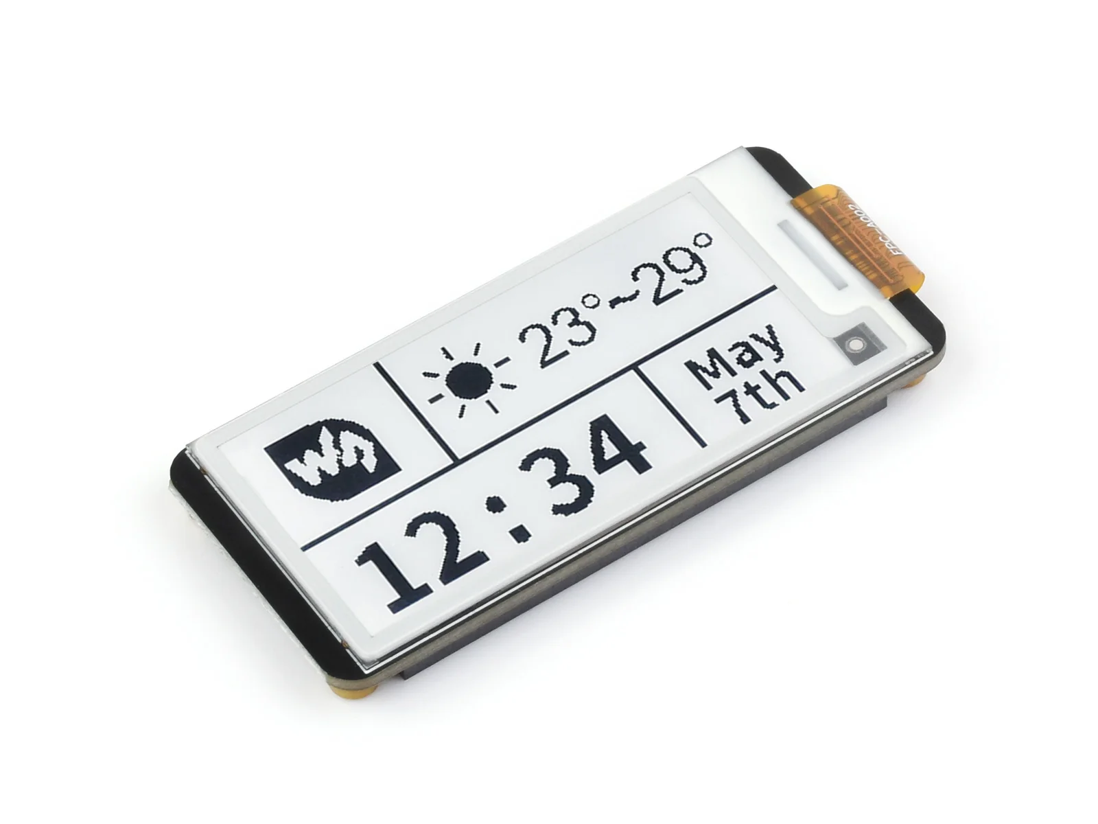 E-Paper HAT Plus para Raspberry Pi, Ecrã E-Ink, 250x122, Processo de Imersão Dourado, Interface SPI, HAT, Standard, com Saco, 2,13 polegadas