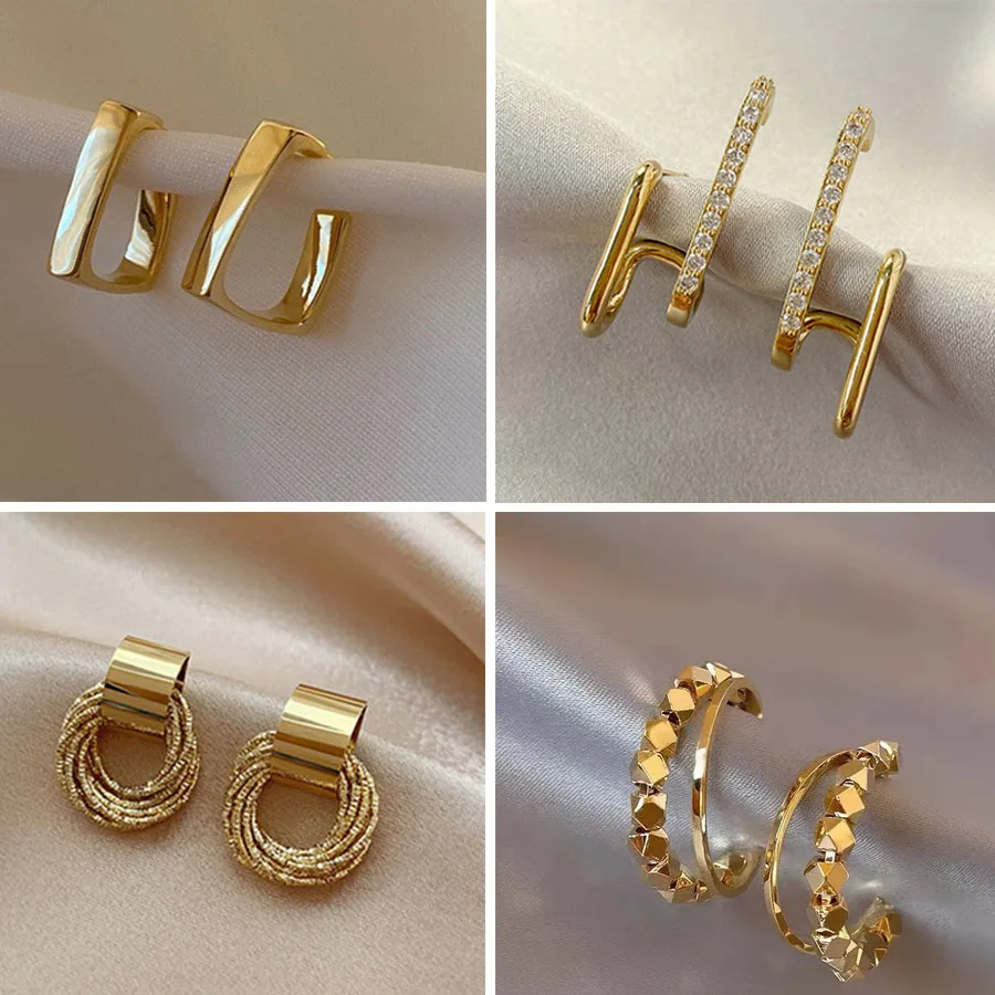 

Korean Fashion Boucles D Oreilles Femme 2023 Earrings Gold color For Women Aretes Jewelry Pendientes De Mujer Earring Brinco