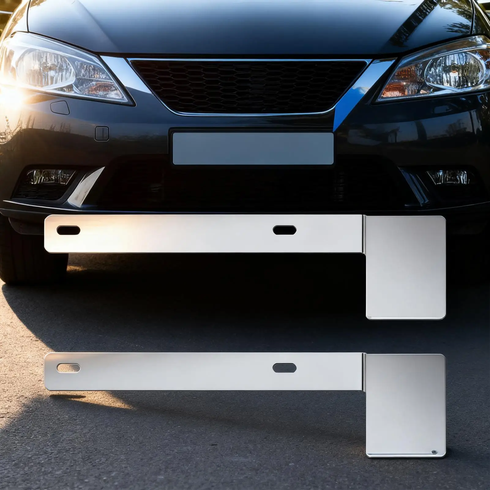 

License Plate Sticker Bracket 2 Pieces Stainless Steel Car Exterior Accessories Safety Check Sticker License Plate Bracket for