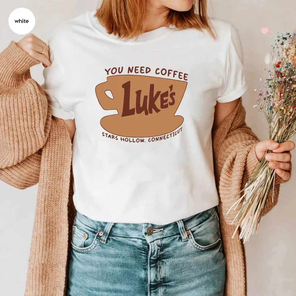 Unisex Coffee Lover Graphic T‑Shirt Retro Coffee Cup Quote Print Crew Neck Short Sleeve Casual Daily Tee For Men Women
