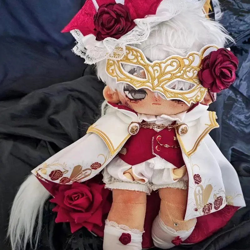 20 cm Plüschtier Puppe Kostüm Cosplay Vampir Noble Duke Kostüm Umhang Augenmaske Zubehör für Männer und Frauen Geburtstagsgeschenke