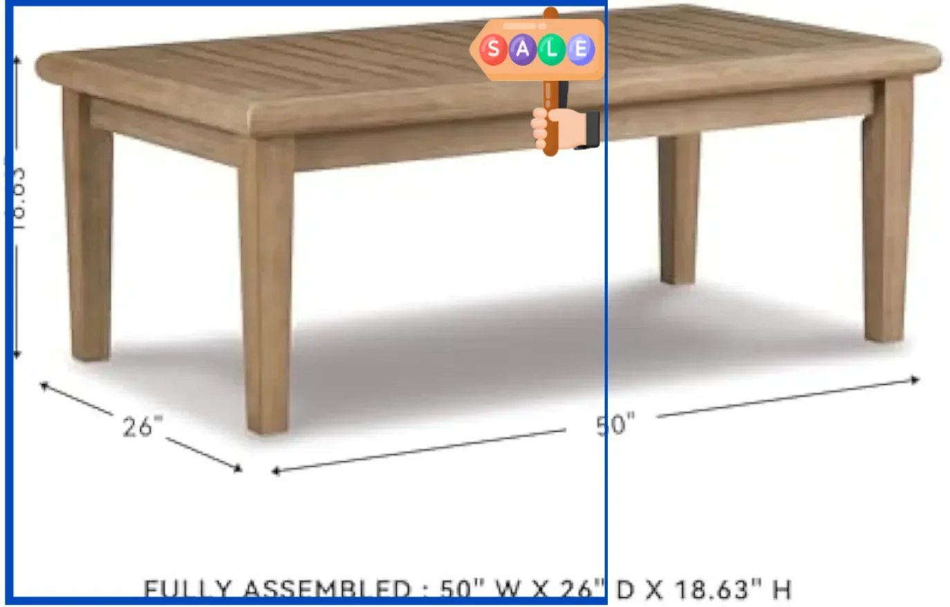 

BestsellerBestsellerBestsellerGerianne Outdoor Rectangular Eucalyptus Wood Slat Top Coffee Table, BeigeTime limit