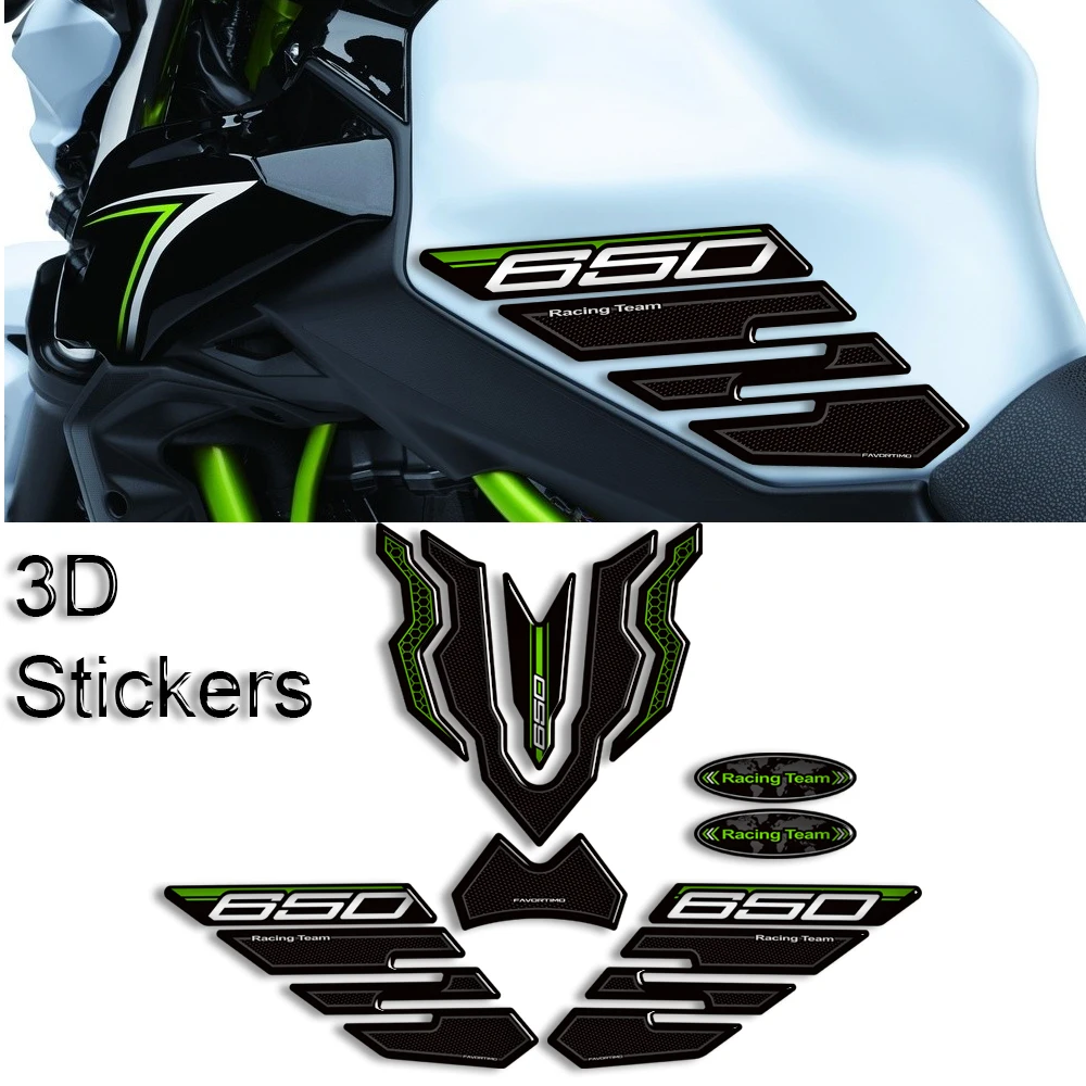 

Motorcycle For kawasaki Ninja Z 650 Z650 Tank Pad Side Grips Gas Fuel Oil Kit Knee Fairing Fender 3D Stickers Decals 2020 - 2025