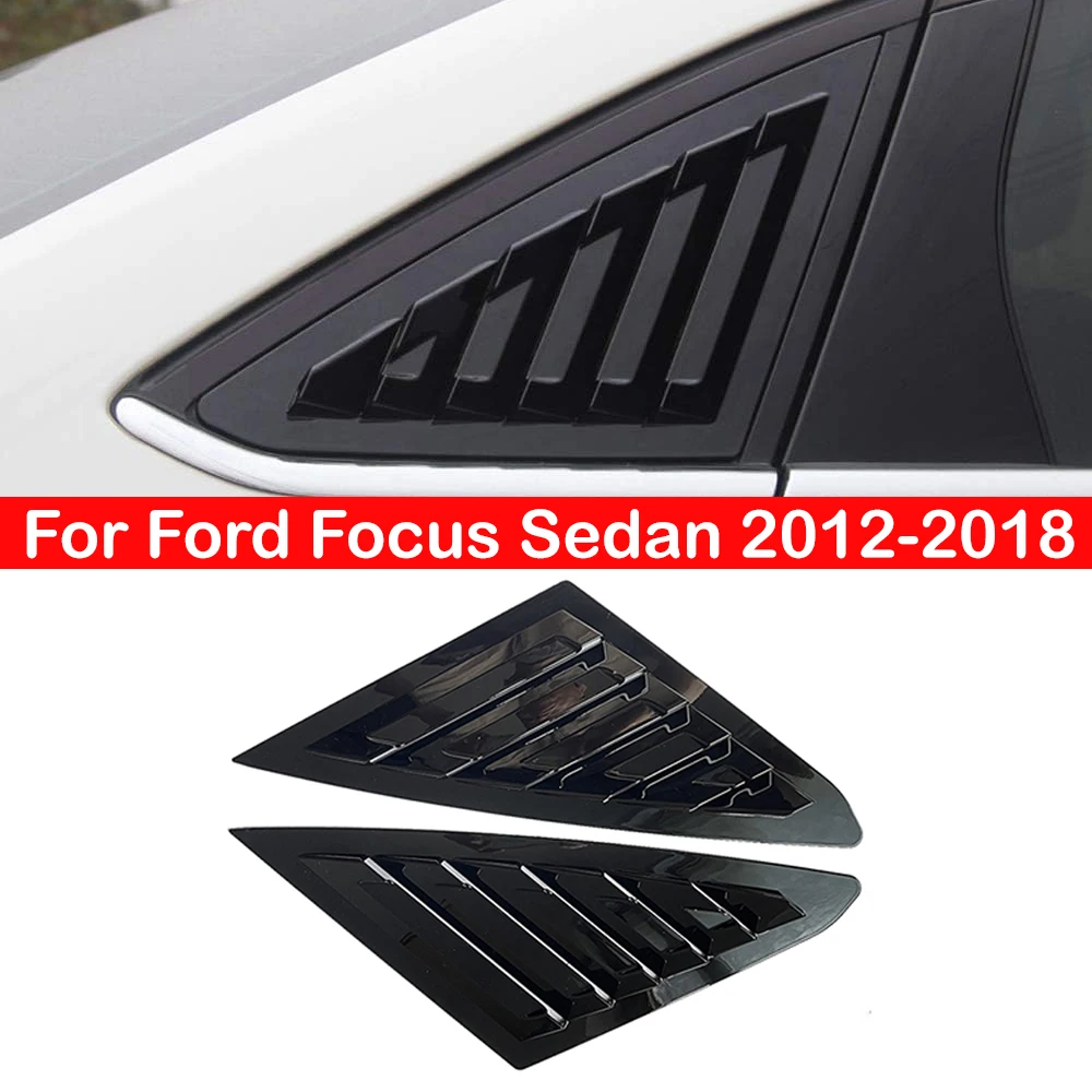 Persiana trasera para coche Ford Focus Sedan 2012-2018, cubierta lateral, embellecedora pegatina, pala de ventilación, ABS, fibra de carbono, color