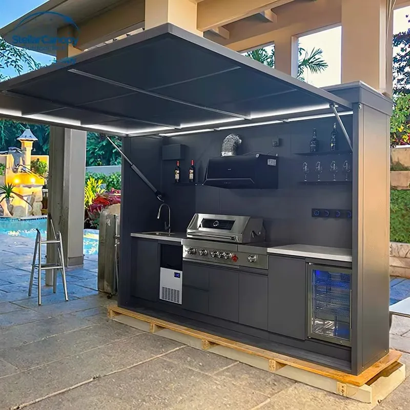 Weather Resistant Custom Made Stainless Steel Outdoor Kitchen BBQ Refrigerator Combo For Backyard