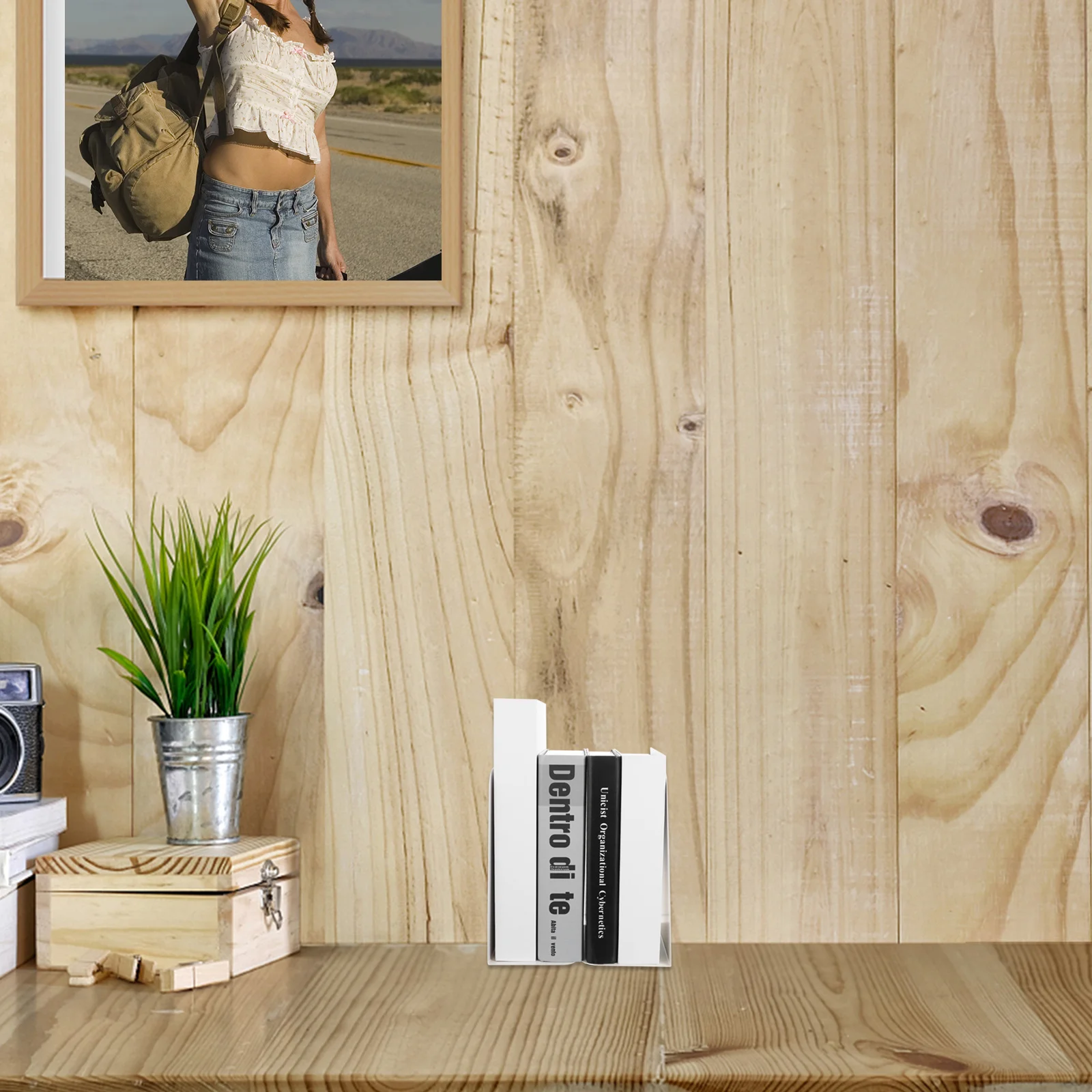 2 قطعة منظم سطح المكتب بتصميم بسيط معدني لتخزين رف المكتب المنزلي يحافظ على ملفات الكتب والمجلات في مكان