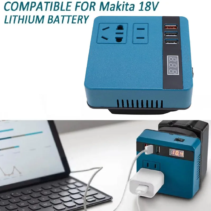 

Portable 120W Power Inverter Suitable For AC 220V Mobile Power Household Inverter With Makita 18V Lithium-ion Battery