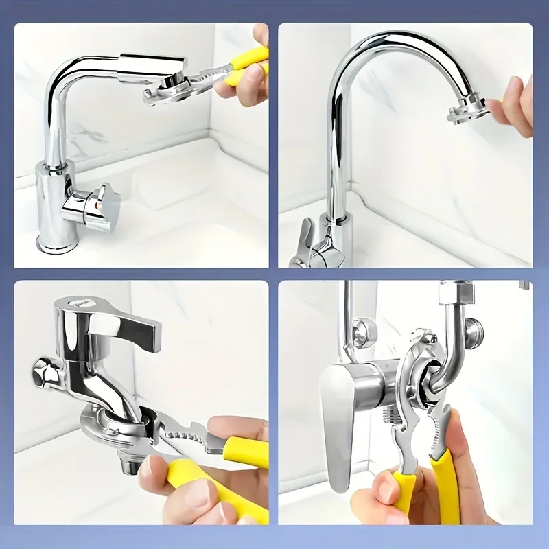 Stainless Steel Multifunctional Faucet Wrench Non-Slip Grip Sink Spout Tool for Aerator and Filter Release Essential Home Repair image 6