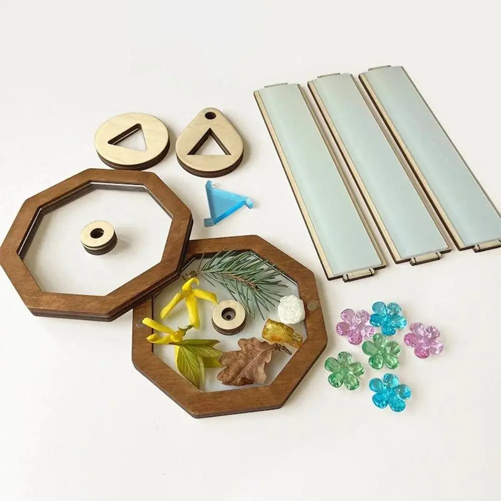 Outdoor Toys DIY Kaleidoscope Kit for Kids Shows More Wonderful Pictures Attractive Wooden Optical Toy Eco-Friendly