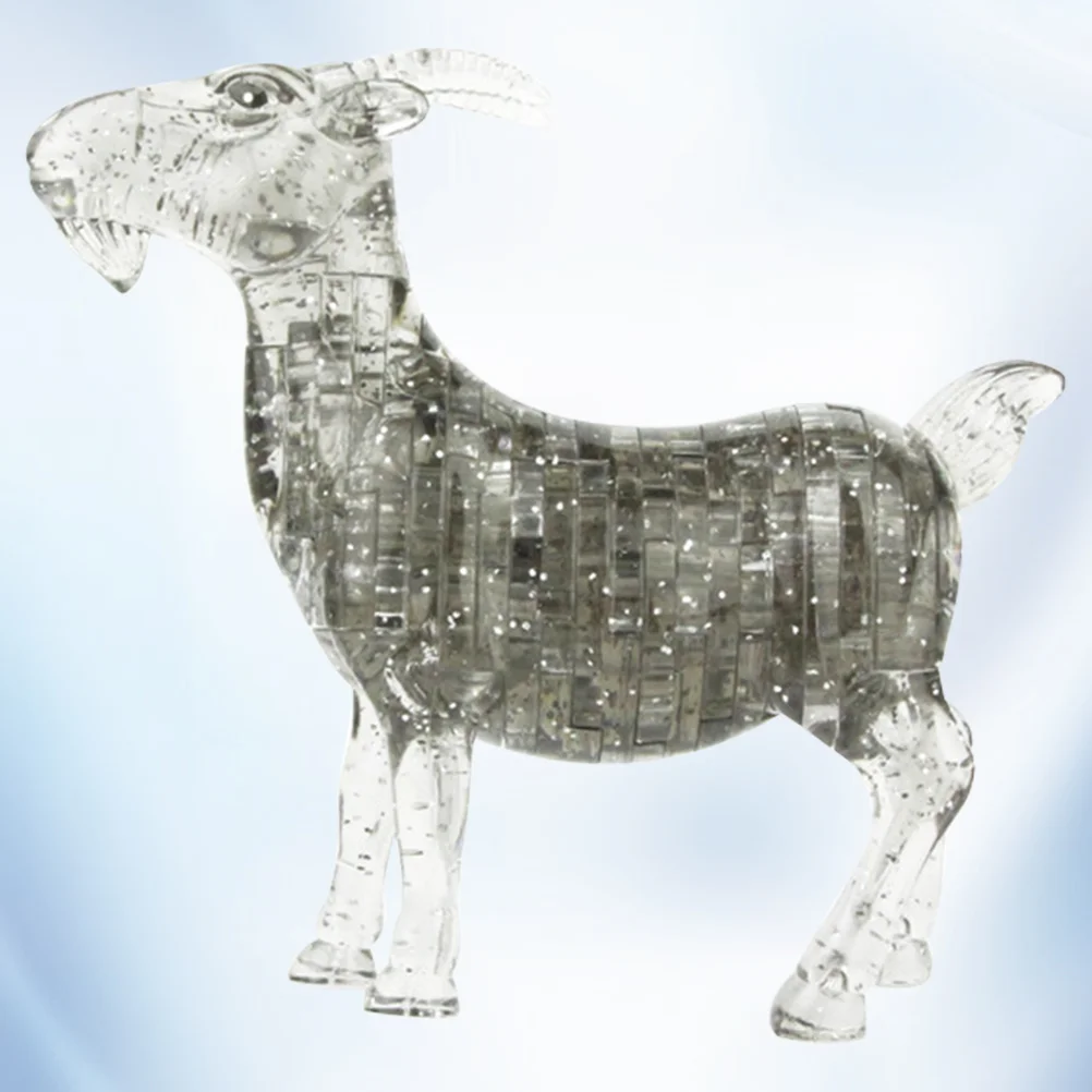 Crystal Goat Puzzle 3D Puzzles Animal Model nament Assembly Decoration Kids Gift Figurine Jigsaw Desktop Statue Sculpture Glass