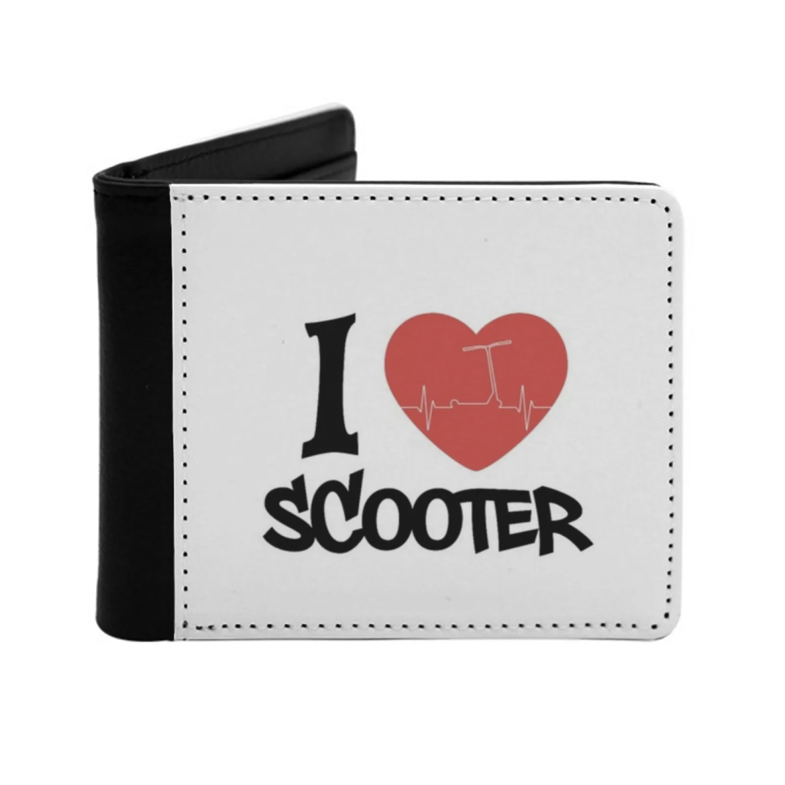 I Love Freestyle Scooter Personalized Men's Leather Wallet Card Money Bag Pu Leather Wallet Freestyle Scooter Scooter Riding