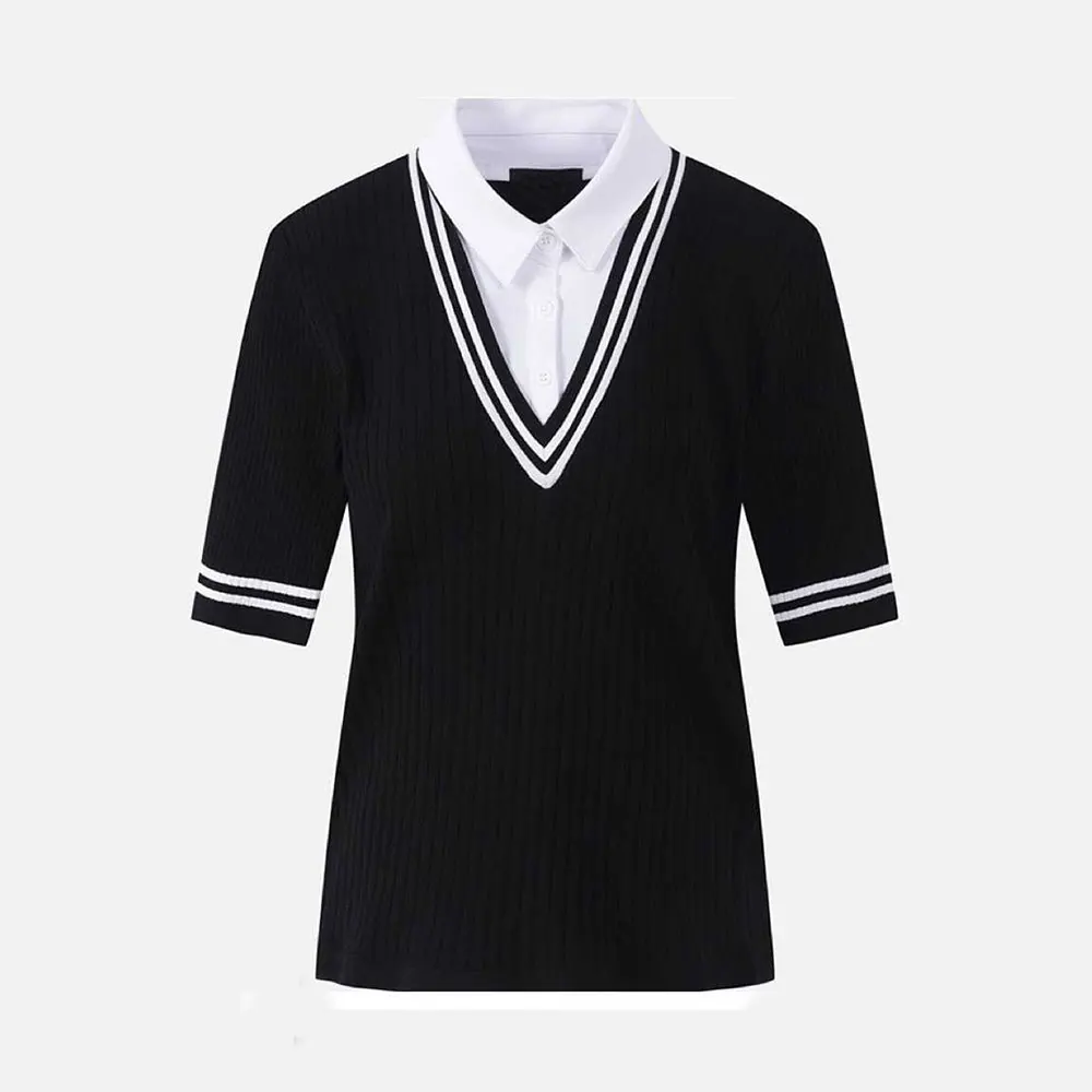 

Новая женская тонкая трикотажная рубашка для гольфа весна-лето, изготовленная из высококачественного материала, приятная для кожи, удобная, дышащая.