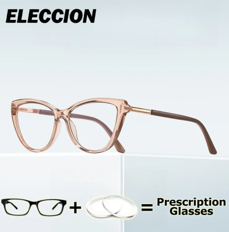 

ELECCION Prescription Lenses Myopia EyeglassesWomen Eyewear Mmen Cat Eye Reading Glasses Frame Presbyopia Anti Blue Ray