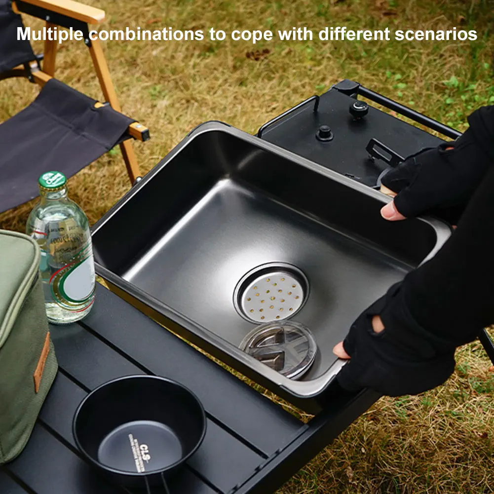 

Сливная корзина из нержавеющей стали, большая емкость, складная корзина IGT, герметичная уличная портативная раковина, настольная боковая расширительная стойка