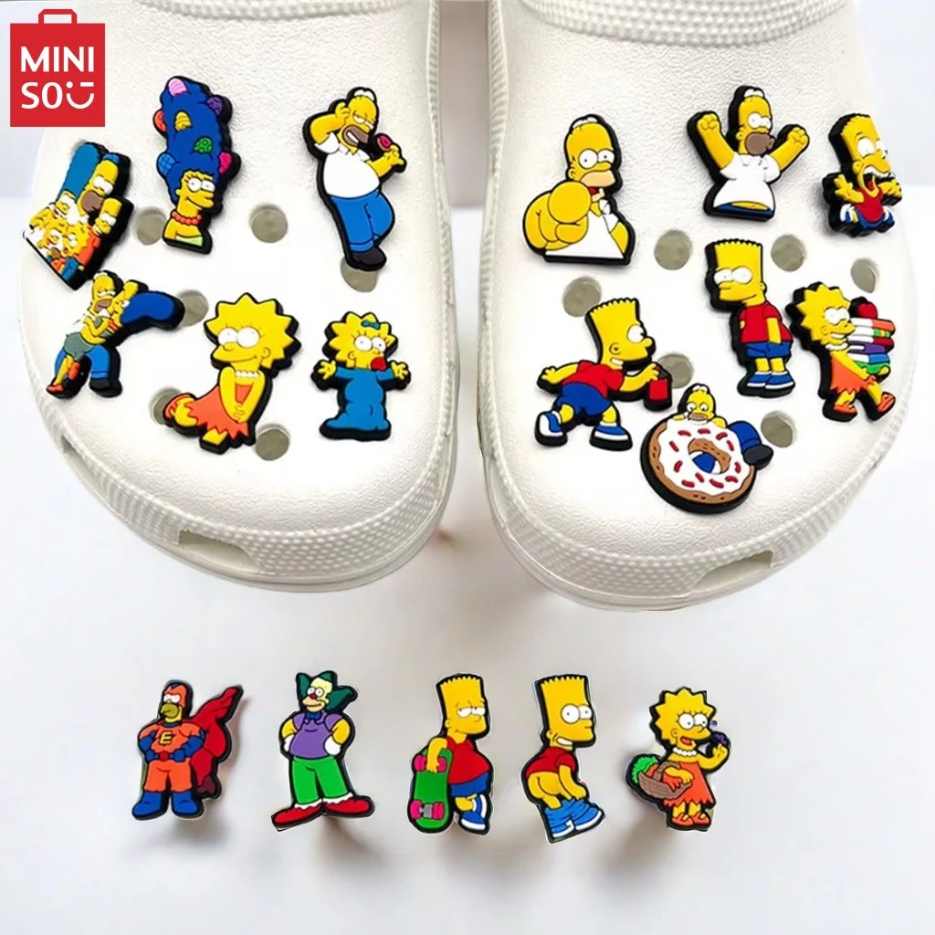 

18Pcs/Set Miniso Shoe Charms Pcv Cartoon Shoe Charms Accessories Fit Shoes/Wristbands Classic Clog Funny Unisex Kids Gifts