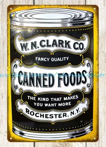 W.N. Clark Canned Foods metal tin sign oriental home decor