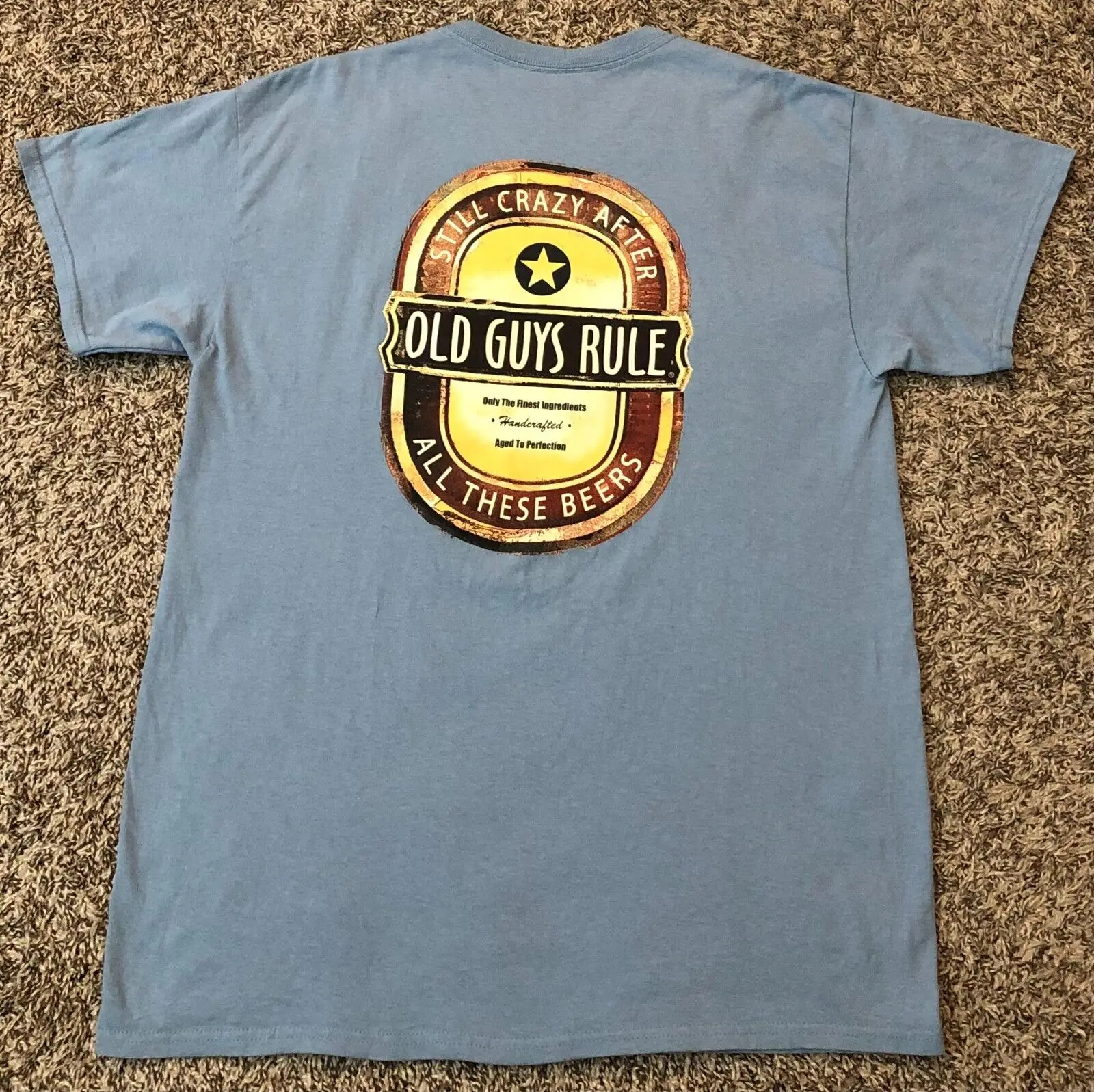 Старые парни всё равно безумно после всех этих пива мужская синяя футболка большого размера