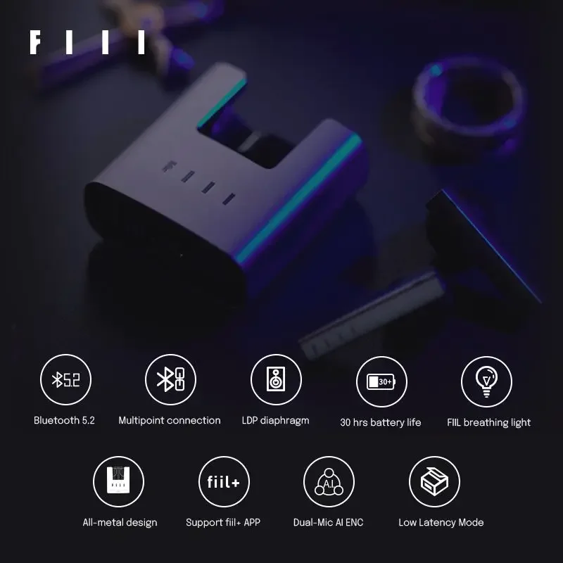 Imagem -02 - Fiil Cc-verdadeiro Fones de Ouvido sem Fio Bluetooth 5.2 Tws Enc Chamada Redução de Ruído Fones de Ouvido Hi-fi Fone Gamer Headconjunto Pro