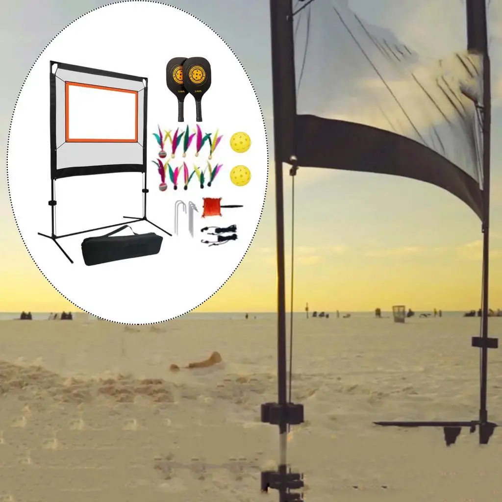 

Набор сеток для бадминтона с ракетками, сетка для пиклбола для взрослых, удобная с воланами, спортивная сетка для тренировок в помещении, парков, спорта