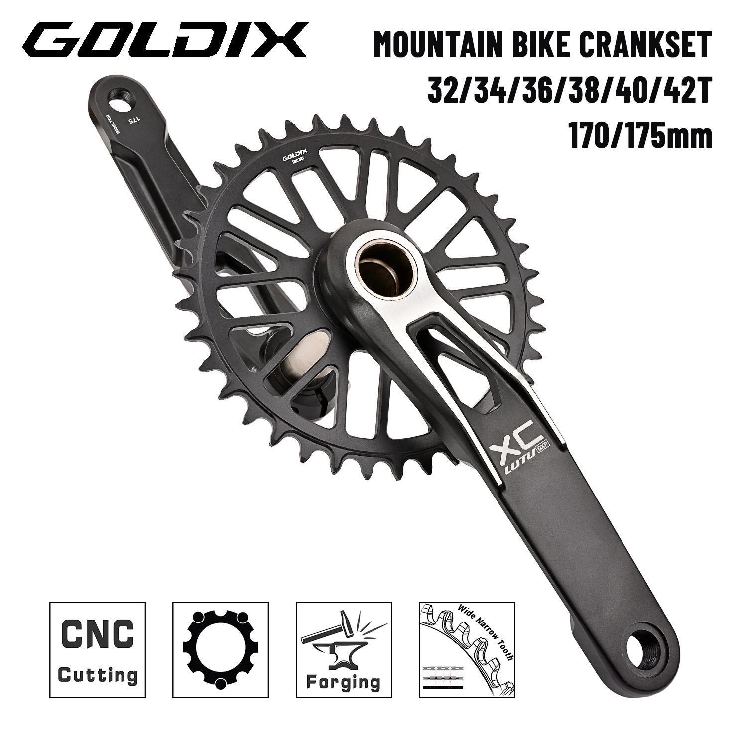 Mountain Biking Xc - Guarnitura GOLDIX per mountain bike 165/170/175mm,