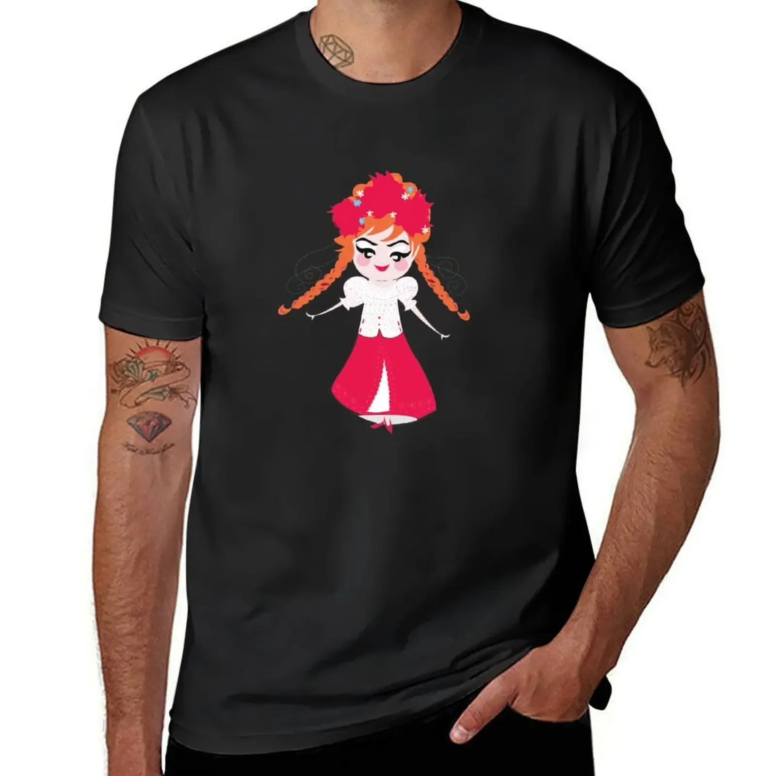 

Folk Girl T-Shirt plain croswit shirt man valentines clothes mens designer clothes