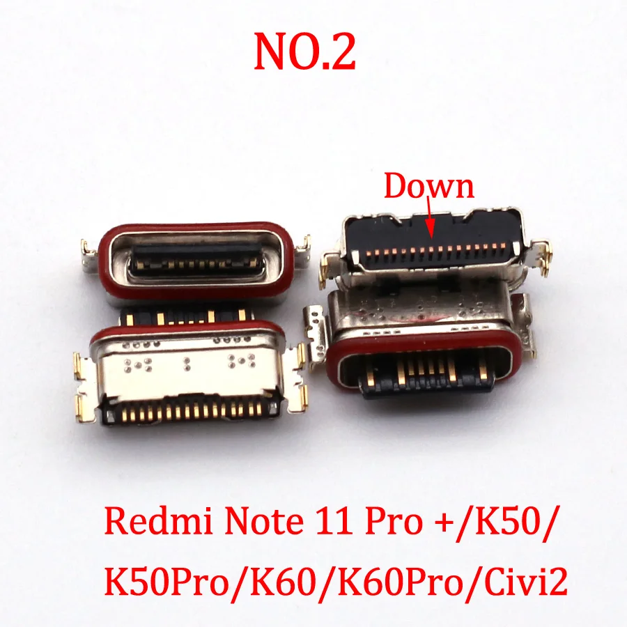 10PCS USB Charger Connector For Xiaomi Mi Civi 2 1S/F4 GT Redmi Note 12 11 Pro/K50/K60/K60Pro/Note 11S 11E 11R 11T Charging Port