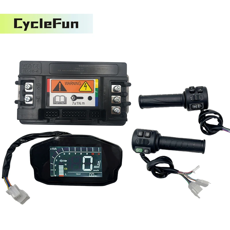 

Votol EM50-4 Brushless DC Controller With DKD Display and Throttle for QS Wheel PMSM Motor Electric ATV Motorcycle