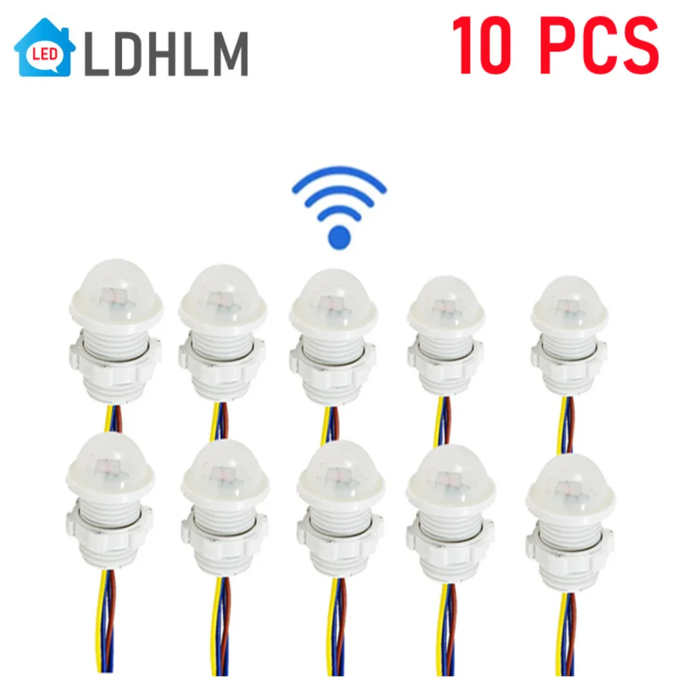 10 Pcs Light Switch PIR Sensor Detector Smart Switch LED 110V 220V PIR Infrared Motion Sensor Switch Auto On Off