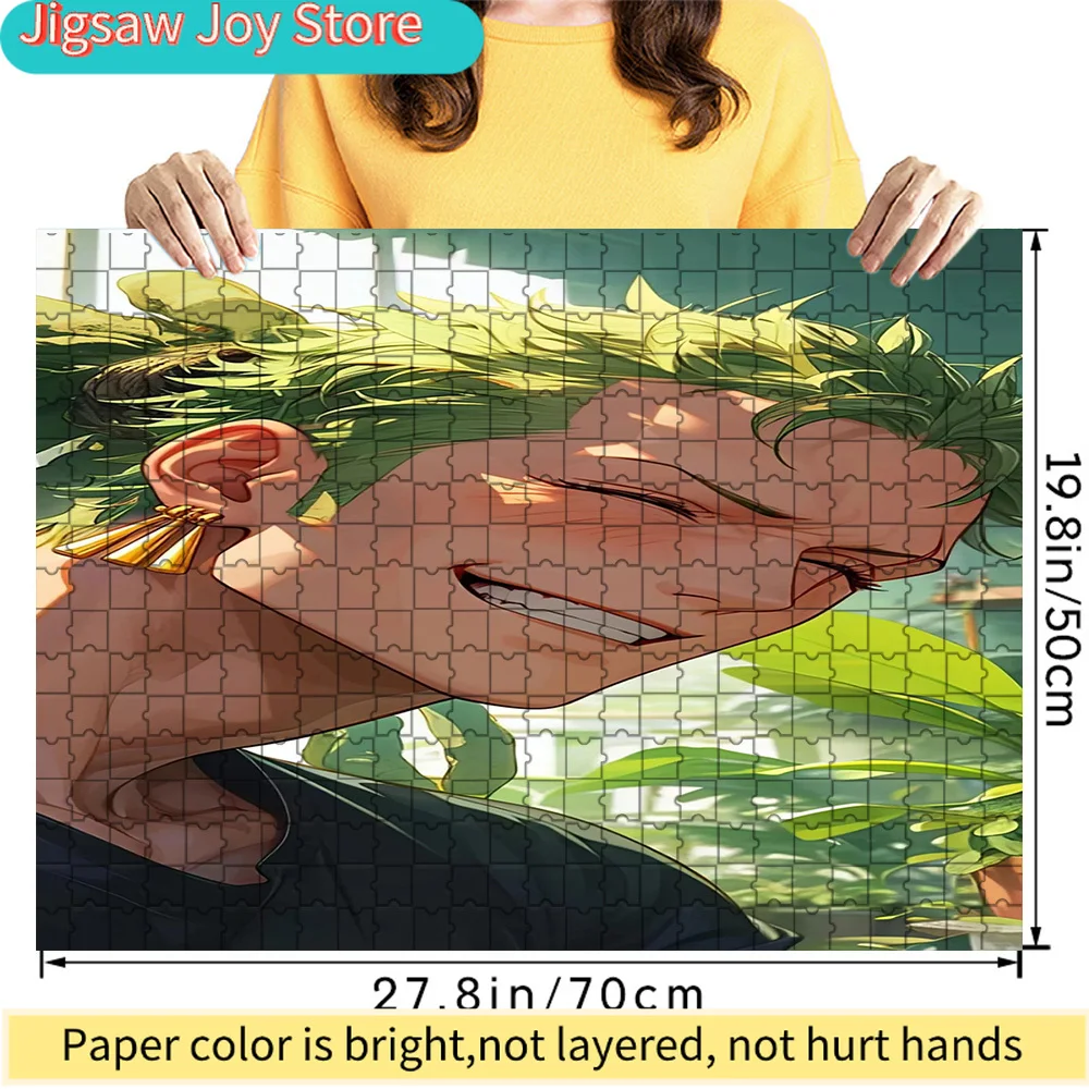 

One Piece Roronoa Zoro Smiling Portrait Paper Jigsaw Puzzle, Vibrant Anime Swordsman Artwork Paper Puzzle, High Definition Print