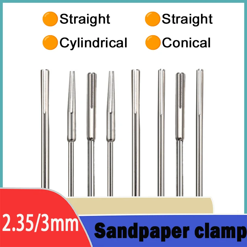 5PCS/15PCS 2.35mm 3mm Shank Cemented carbide Sandpaper Clamp Split Mandrels Abrasive Holder Clip Rod For Rotary Tools