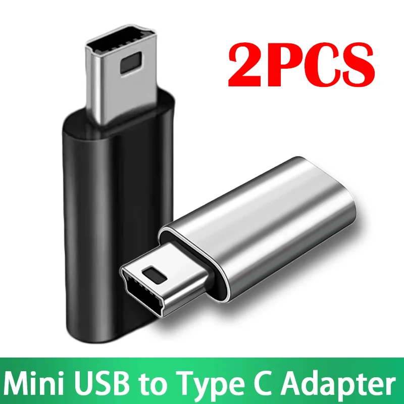 USB C to Mini USB Adapter Type C Female to Mini USB Male Convert Connector for GoPro MP3 Players Dash Cam Digital Camera GPS