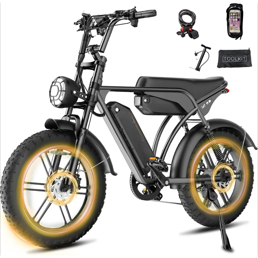 

V29pro Electric Bike for Adults,2000W Motor (Peak), 32MPH Electric Dirt ebike,20''Fat Tire E-bike with 48V 15.6AH Dual Batteries