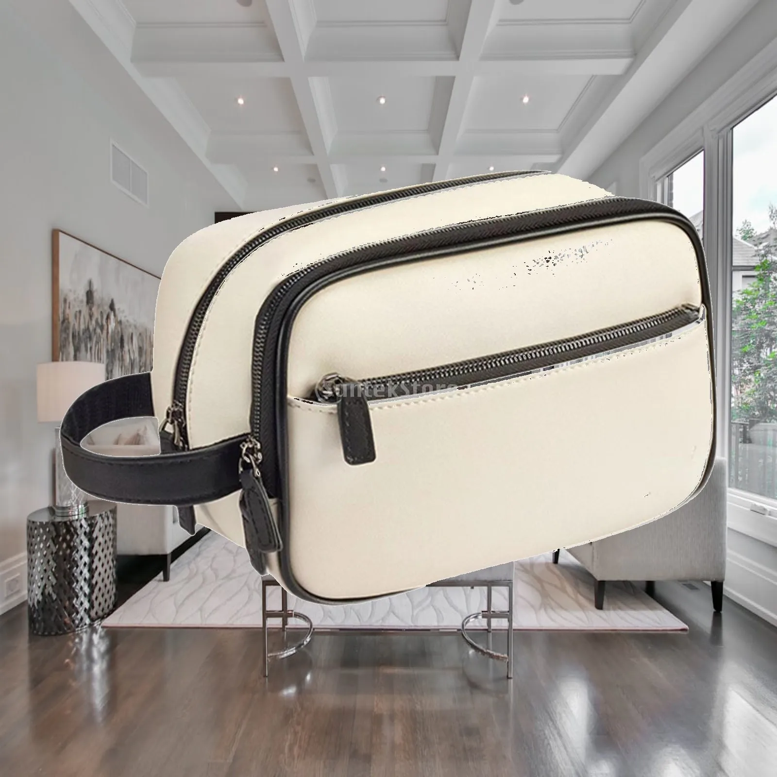 Golf Accessory Bag Golf Ball Case PU Leather Storage Pack Golf Pouch Golfer Bag for Storing Tees Ball Markers Cards Keys