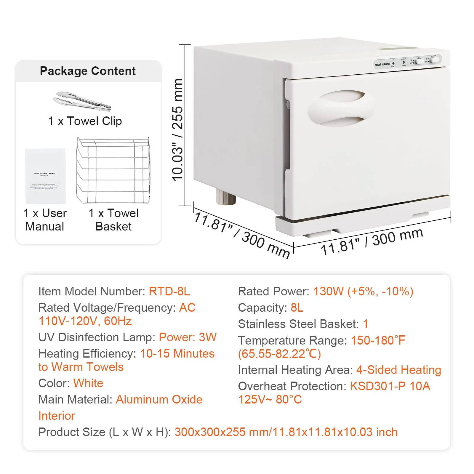 Hot Towel Warmer, 8L Spa Hot Towel Warmer Cabinet, 2-in-1 Towel Warmer with Stainless Steel Rack, Holds up to 16 Towels, All-round Heating for Facials, SPA, Massage, Salon, Bathroom, Esthetician