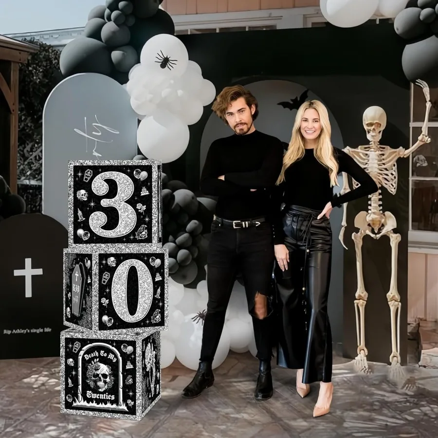 الموت لزخارف 20s 30th صناديق زينة عيد الميلاد لها ريب تو بلدي 20s بالون كتل صناديق بالونات سوداء مع L