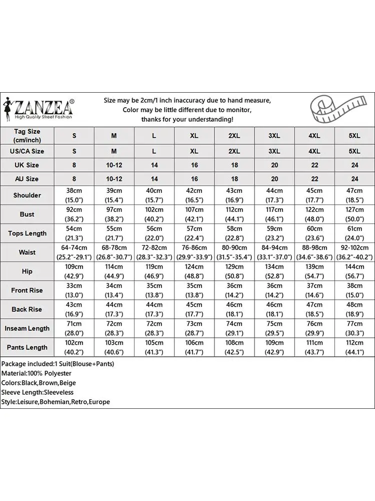 2024 ZANZEA Elegant Women Wide Leg Pant Sets Streetwear Fashion OL Tracksuits Summer Sleeveless Vests Tops Casual Trousers Suit