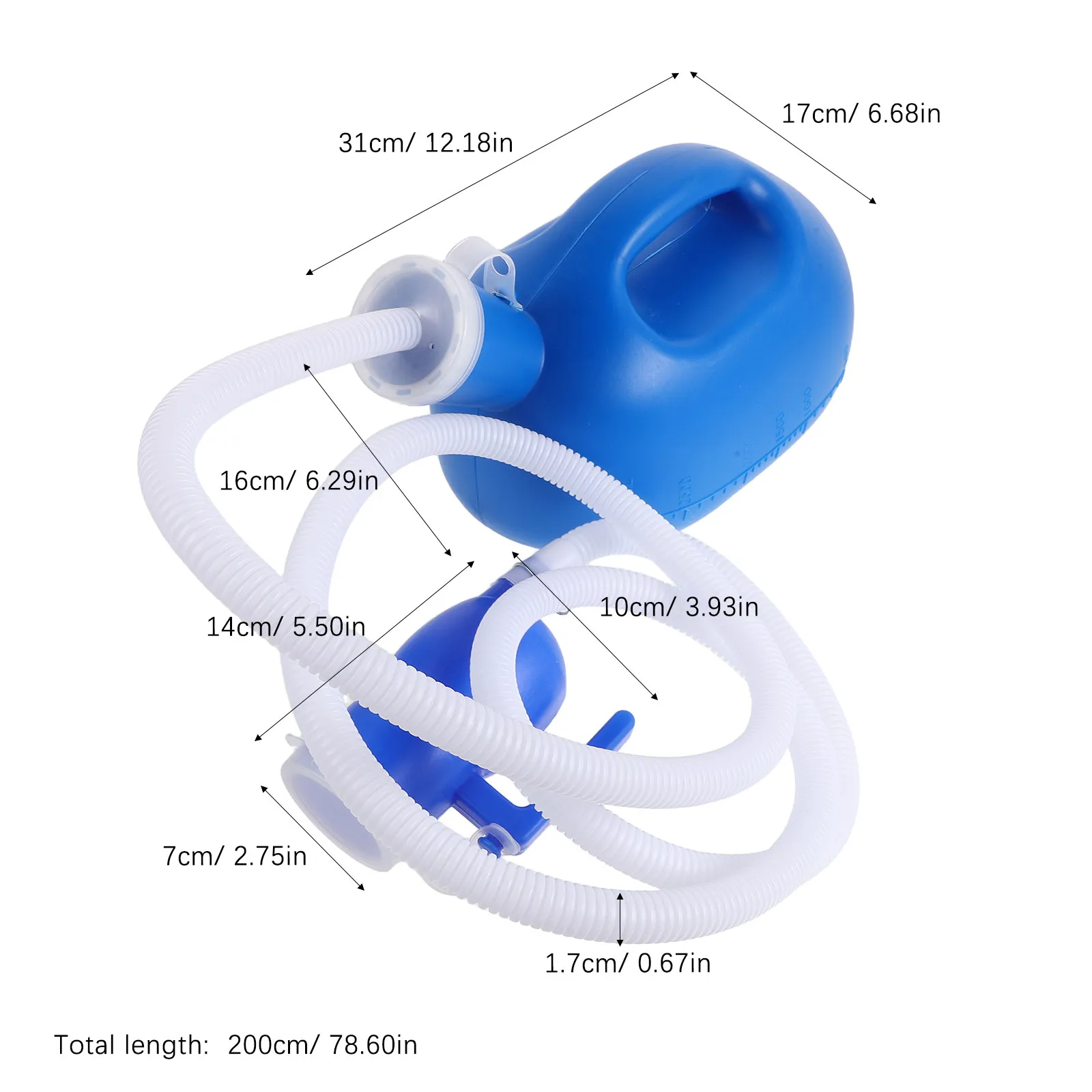 3000Ml Male Urinal Spill Proof Portable Car Pee Bottle with 2M Hose Bedside Urinal for Elderly Travel Emergency Use