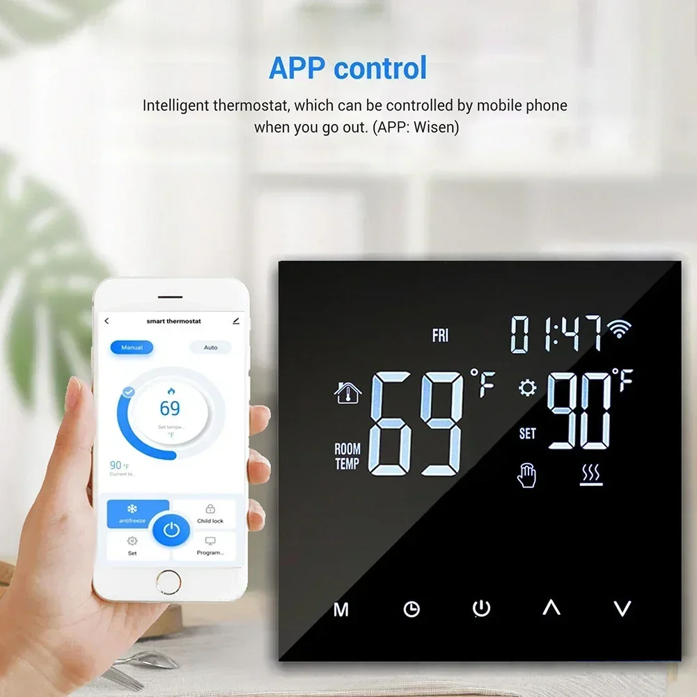 

Digital Smart Thermostat Programmable Wifi Wireless Home Room Sensor App Control Smart Electric Water Floor Heating Temperature