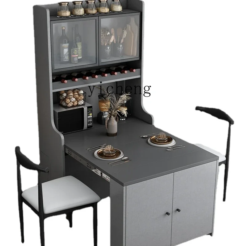 

Zc Dining Table Simple Living Room Entrance Household Multi-Functional Dining Table Modern Folding Partition Wine Cabinet