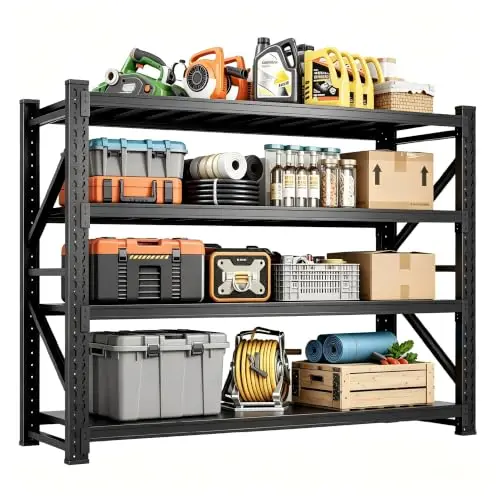 Heavy‑Duty Metal Garage Shelving Unit, 3000 LBS Total Load Capacity