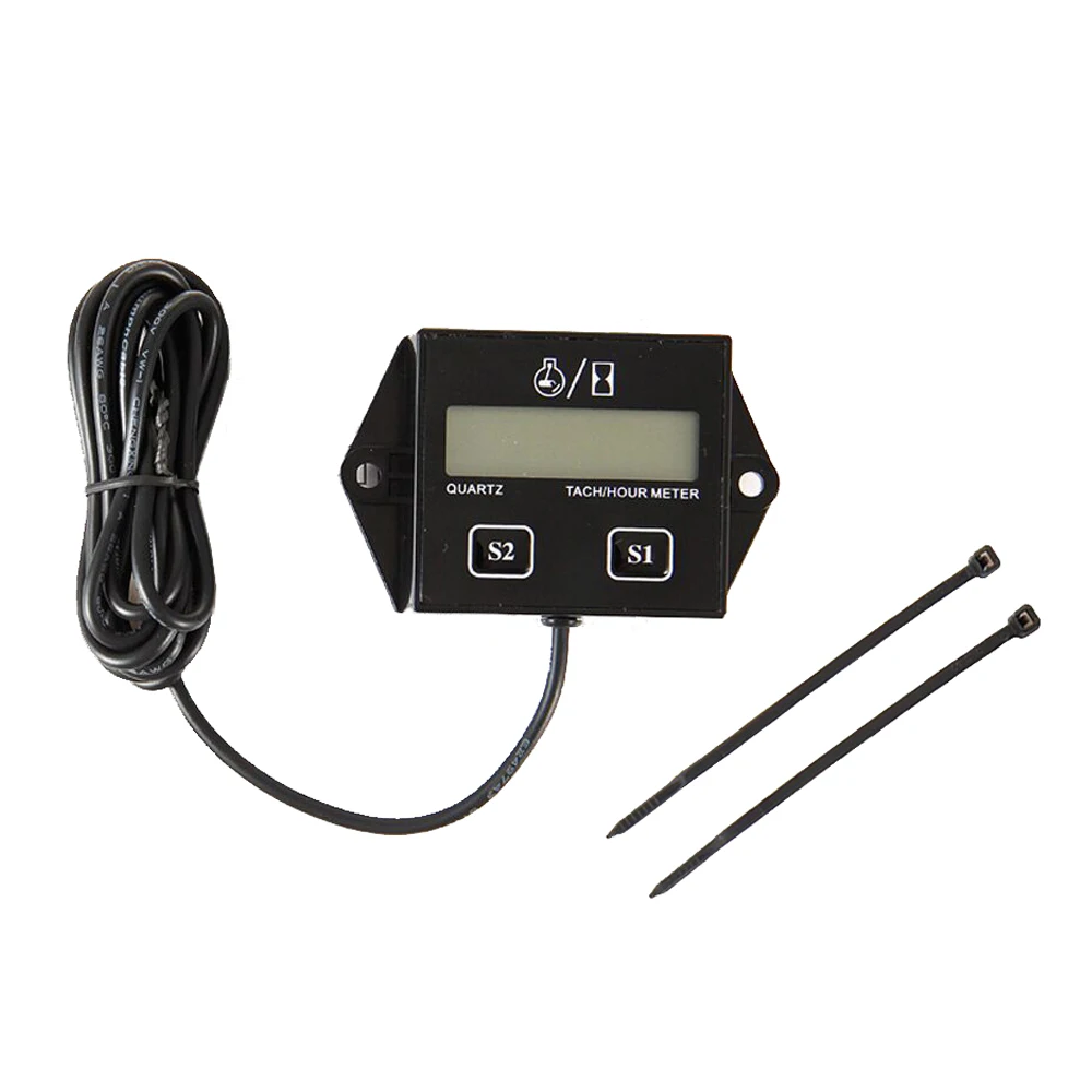 Motorcycle LCD Digital Engine Tachometer Counter  Hour Meter  Gauge Rpm Waterproof  For 2&4 Stroke Engine Car Motor Boat