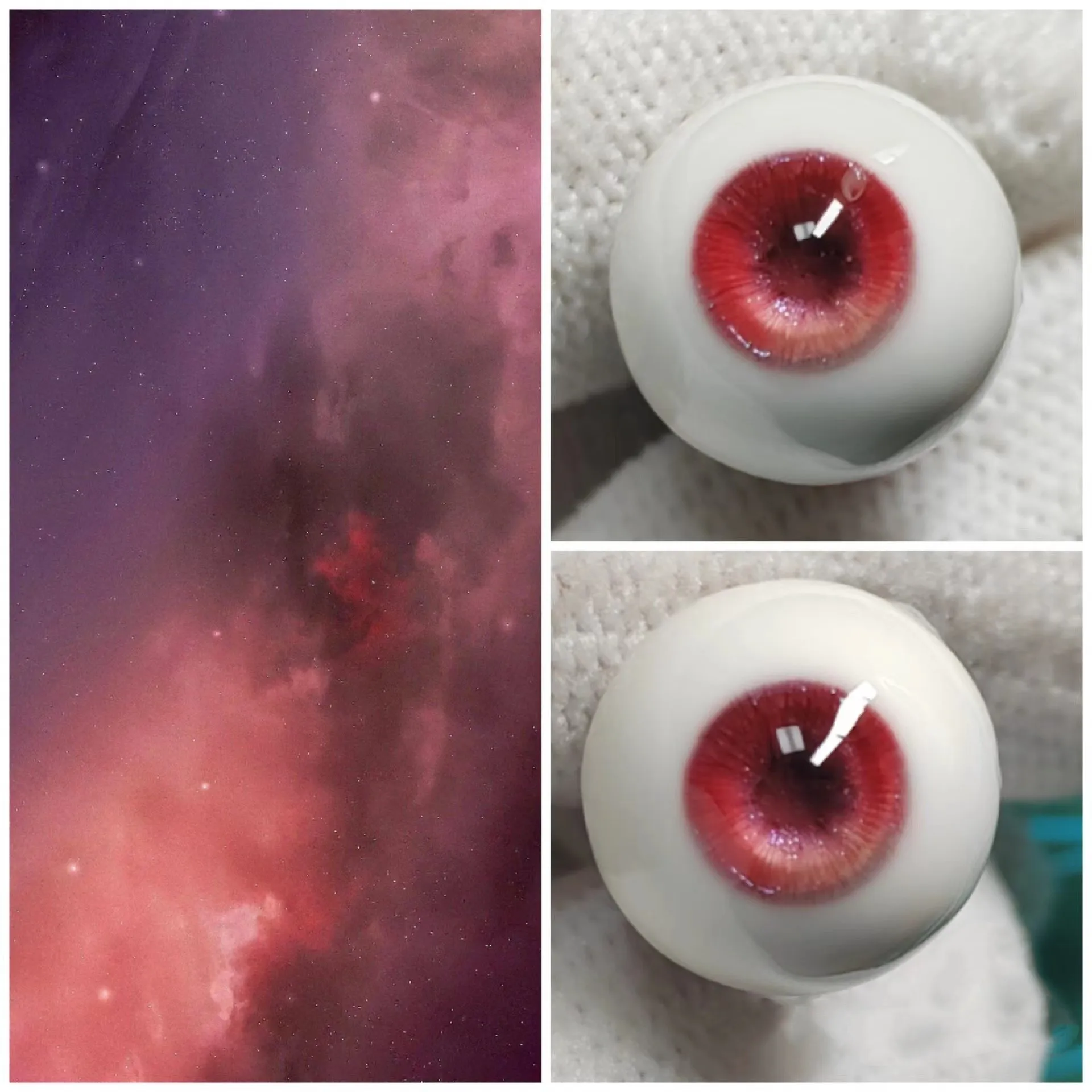 1/4 BJD Doll Eyes Pomegranate Red 14mm Eyeball 1 Pair