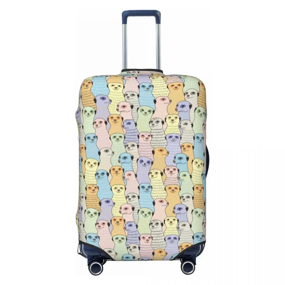 Funny Animals Print Suitcase Cover Cartoon Meerkats Cruise Trip Flight Strectch Luggage Supplies Protection