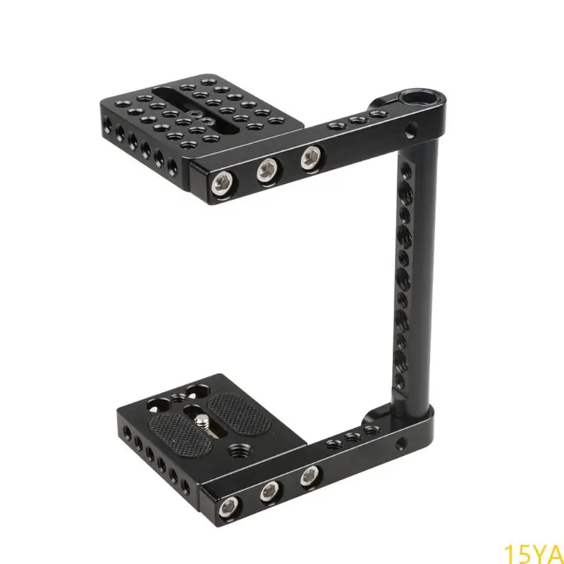 

15YA Adjustable Camera Cage Hand Grip Cold Shoe Mount for Large DSLR Cameras Quick Release Plate Cheese Rod Accessories